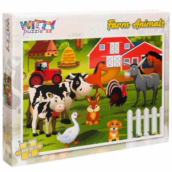 100 Parça Puzzle: Çiftlik Hayvanları