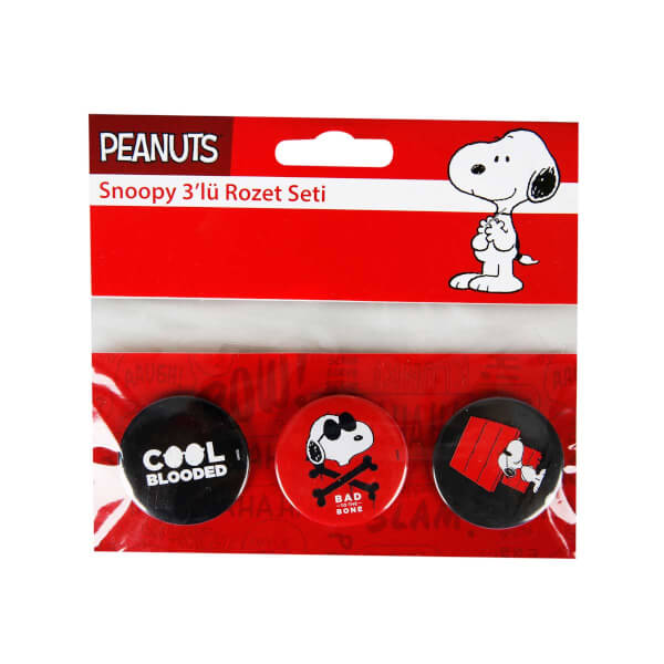 Snoopy 3'lü Rozet Seti