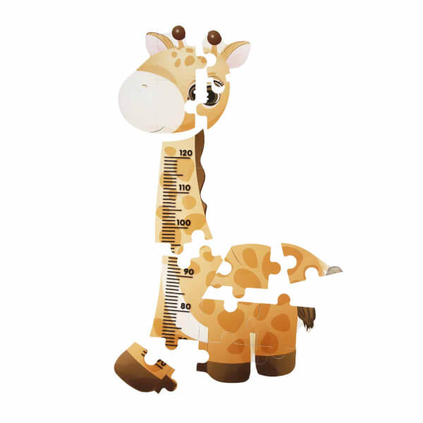 Zürafa Desenli Yapıştırılabilir Boy Ölçer