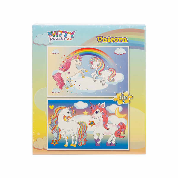 2 x 20 Parça Puzzle: Unicornlar