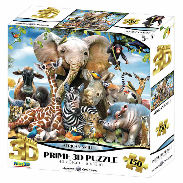 150 Parça 3D Puzzle: Afrika Gülümsemesi