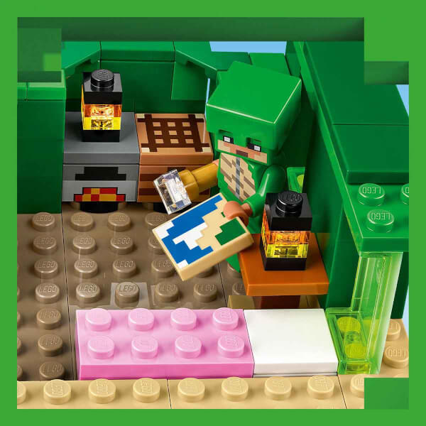 LEGO Minecraft Kaplumbağa Plaj Evi 21254 - 8 Yaş ve Üzeri Macera Oyunları Yedi Çocuk İçin 3 adet LEGO Minecraft Minifigürü İçeren Yaratıcı Oyuncak Yapım Seti (234 Parça)