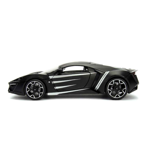 1:24 Marvel Avengers Lykan Hypersport Model Araba ve Black Panther Figür