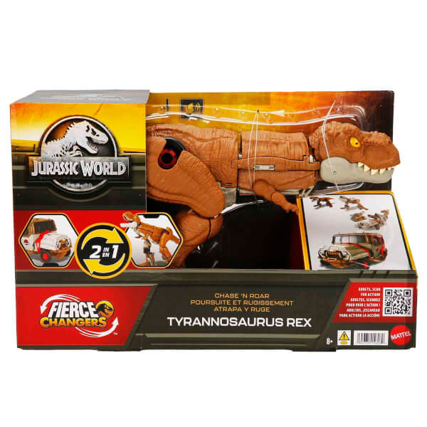 Jurassic World Dönüşen Oyuncağı Tyrannosaurus T-Rex Dinozordan Kamyona Chase N Roar HPD38