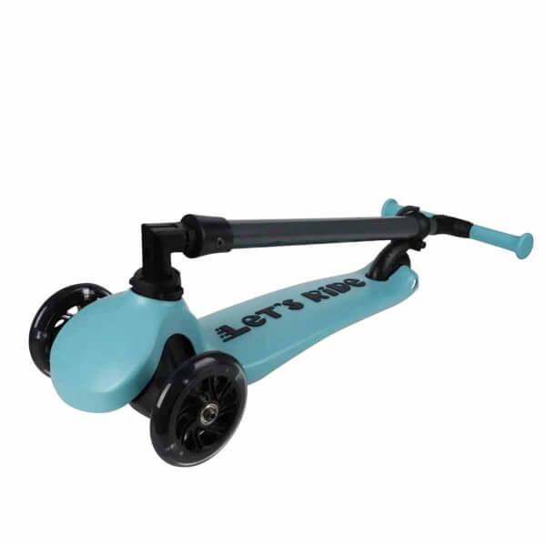 3 Tekerlekli Katlanabilir Işıklı Turkuaz Scooter 