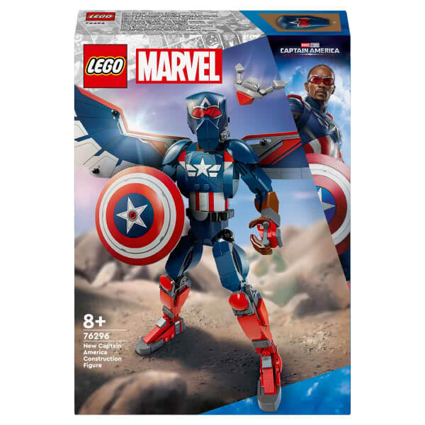 LEGO Marvel Yeni Kaptan Amerika Yapım Figürü 76296 - 8 Yaş ve Üzeri Süper Kahraman Seven Çocuklar için Koleksiyonluk Yaratıcı Oyuncak Yapım Seti (359 Parça)