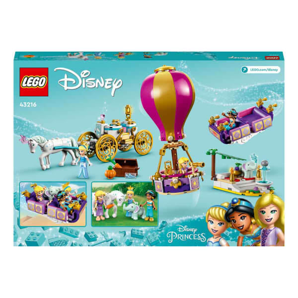 LEGO® | Disney Prensesin Büyülü Yolculuğu 43216 - 6 Yaş ve Üzeri Çocuk Çocuklar İçin Rapunzel, Yasemin ve Sindirella Minifigürü İçeren Eğlenceli Oyunlar Sunan Yaratıcı Oyuncak Yapım Seti (320 Parça)