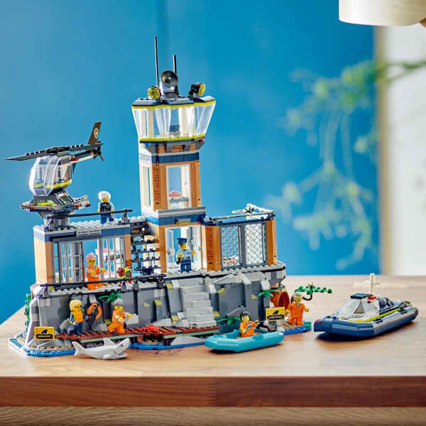 LEGO® City Polis Hapishane Adası 60419 - 7 Yaş ve Üzeri Çocuklar için Yaratıcı Polis Helikopteri İçeren Oyuncak Yapım Seti (980 Parça)