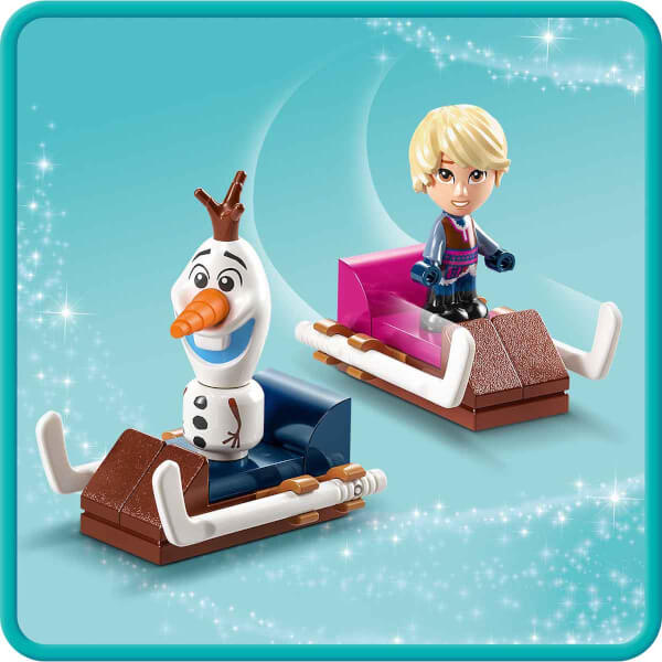 LEGO® ǀ Disney Anna ve Elsa'nın Sihirli Atlıkarıncası 43218 - 6 Yaş ve Üzeri Çocuklar için Buzdan Ev ve 4 Minifigür İçeren Yaratıcı Oyuncak Yapım Seti (175 Parça)