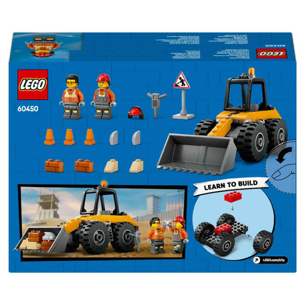 LEGO Sarı Tekerlekli İnşaat Yükleyicisi 60450 - 4 Yaş ve Üzeri Çocuklar için Yaratıcı İnşaat Aracı İçeren Oyuncak Yapım Seti (81 Parça)