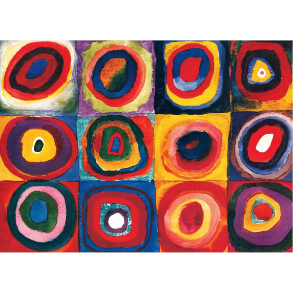 1000 Parça Puzzle : Color Study of Squares - Wassily Kandinsky 