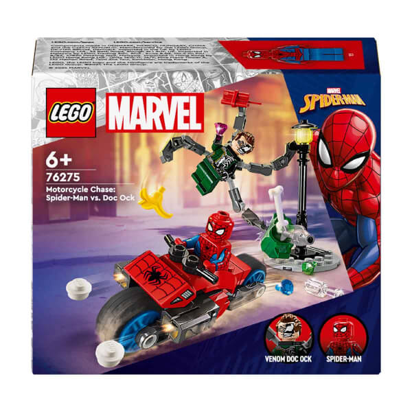 LEGO® Marvel Motosiklet Takibi: Örümcek Adam Doktor Oktopus'a Karşı 76275 - 6 Yaş ve Üzeri Süper Kahraman Seven Çocuklar için Yaratıcı Oyuncak Yapım Seti (77 Parça)