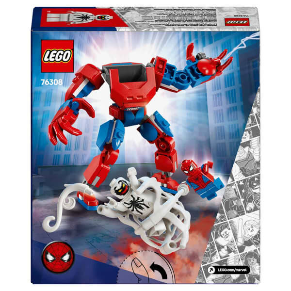 LEGO Marvel Örümcek Adam Robotu, Anti Venom’a Karşı 76308 - 6 yaş ve üzeri çocuklar için İnşa Edilebilen Figür İçeren Yaratıcı Oyuncak Yapım Seti (107 Parça)