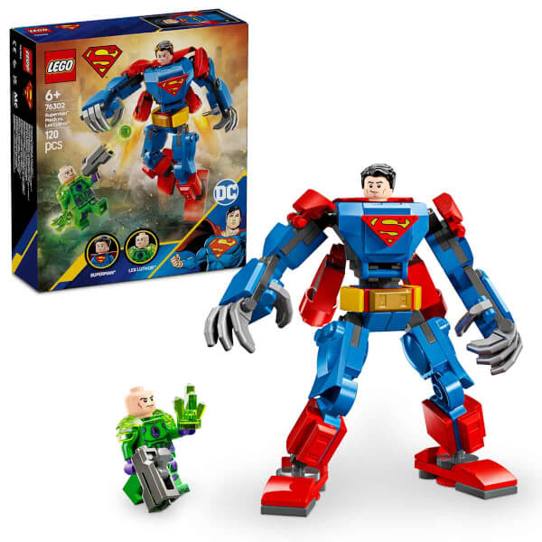 LEGO DC Superman Robotu, Lex Luthor’a Karşı 76302 - 6 Yaş ve Üzeri Süper Kahraman Sevenler için Yaratıcı Oyuncak Yapım Seti (120 Parça)