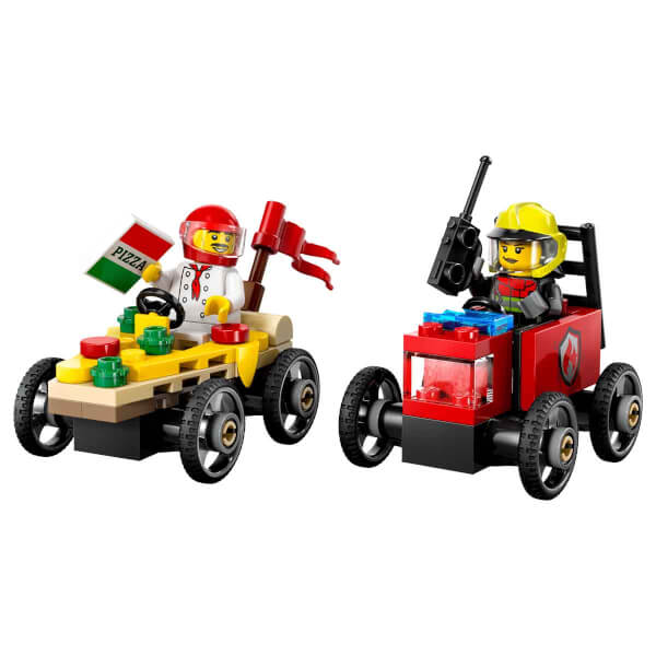 LEGO City Pizza Arabası İtfaiye Kamyonuna Karşı Yarış Arabası Paketi 60458 - 5 Yaş ve Üzeri Çocuklar için Yaratıcı Oyuncak Yapım Seti (70 Parça)