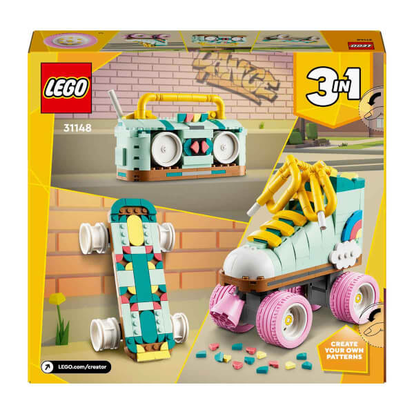 LEGO® Creator Retro Paten 31148 - 8 Yaş ve Üzeri Çocuklar için Mini Kaykay ve Kasetçalar Model Seçenekleri İçeren 3'ü 1 Arada Yaratıcı Oyuncak Yapım Seti (342 Parça)