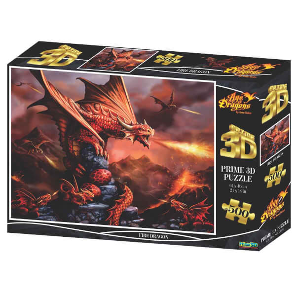 500 Parça 3D Puzzle: Fire Dragon