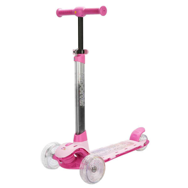 iSporter M8 3 Tekerlekli Işıklı Scooter - Pembe