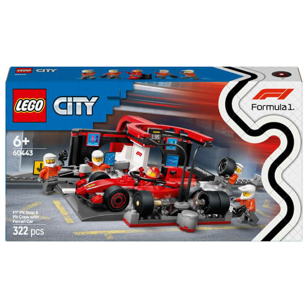 LEGO City Ferrari Arabalı F1 Pit Stop ve Pit Ekibi 60443 - 6 Yaş ve Üzeri Çocuklar için Yarış Arabası İçeren Yaratıcı Oyuncak Yapım Seti (322 Parça)