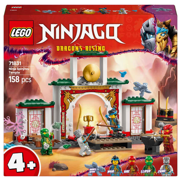 LEGO NINJAGO Ninja Spinjitzu Tapınağı 71831 - 4 Yaş ve Üzeri Çocuklar için 4 Minifigür ve Ejderha Modeli İçeren Yaratıcı Oyuncak Yapım Seti (158 Parça)