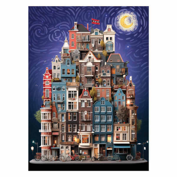 1000 Parça Puzzle: Amsterdam Starry Night