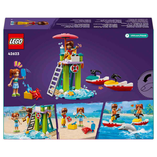 LEGO Friends Plaj Su Motoru 42623 - 5 Yaş ve Üzeri Çocuklar için Yunus Figürü İçeren Eğitici ve Yaratıcı Oyuncak Yapım Seti (84 Parça)