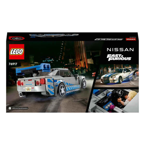 LEGO Speed Champions Daha Hızlı Daha Öfkeli Nissan Skyline GT-R (R34) 76917 - 9 Yaş ve Üzeri Çocuklar için Yarış Arabası Modeli İçeren Koleksiyonluk ve Sergilenebilir Yaratıcı Oyuncak Model Yapım Seti (319 Parça)