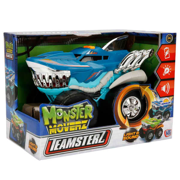 Teamsterz Monster Moverz Robo Shark Sesli ve Işıklı Motorize Köpek Balığı Araba 24 cm.