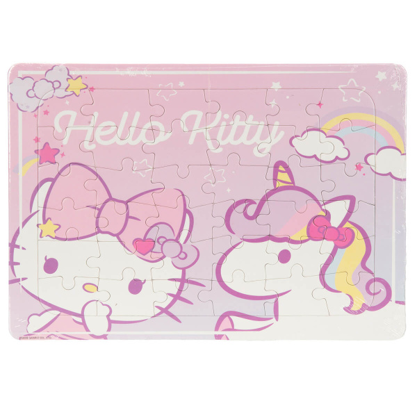 36 Parça Puzzle: Hello Kitty ve Unicorn Dostu