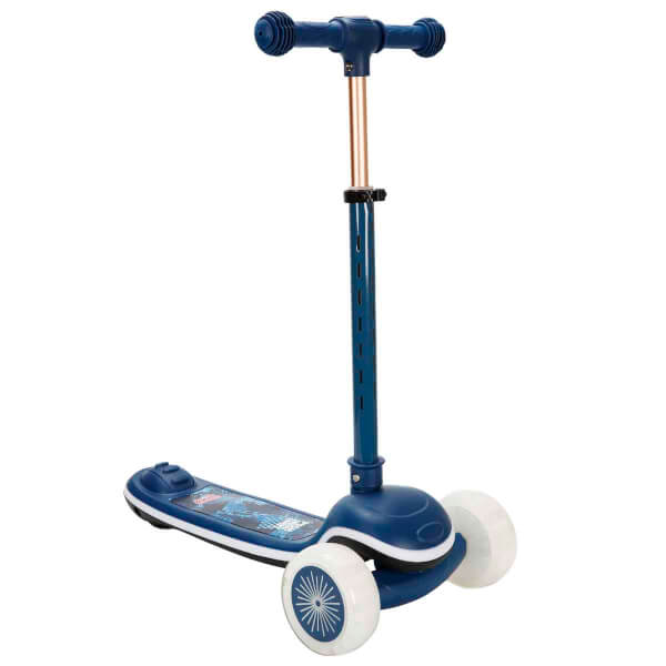 Rising Sports Sesli ve Işıklı 3 Tekerlekli Katlanabilir Scooter  - Mavi