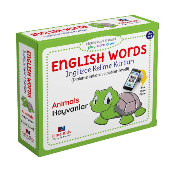 English Words İngilizce Kelime Kartları Hayvanlar