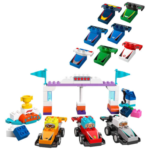 LEGO DUPLO Kasabası F1 Takımı Yarış Arabaları ve Sürücüler 10445 - 2 Yaş ve Üzeri Küçük Çocuklar İçin Eğitici Oyuncak Yapım Seti (70 Parça)