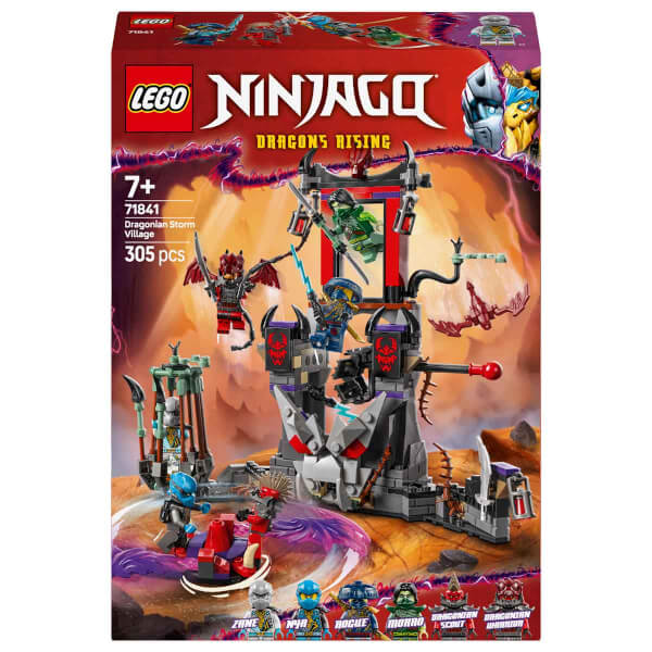 LEGO NINJAGO Ejderinsan Fırtına Köyü 71841 - 7 Yaş ve Üzeri Çocuklar için Savaş Arenası, 6 Ninja Minifigürü ve Topaç İçeren Yaratıcı Oyuncak Yapım Seti (305 Parça)