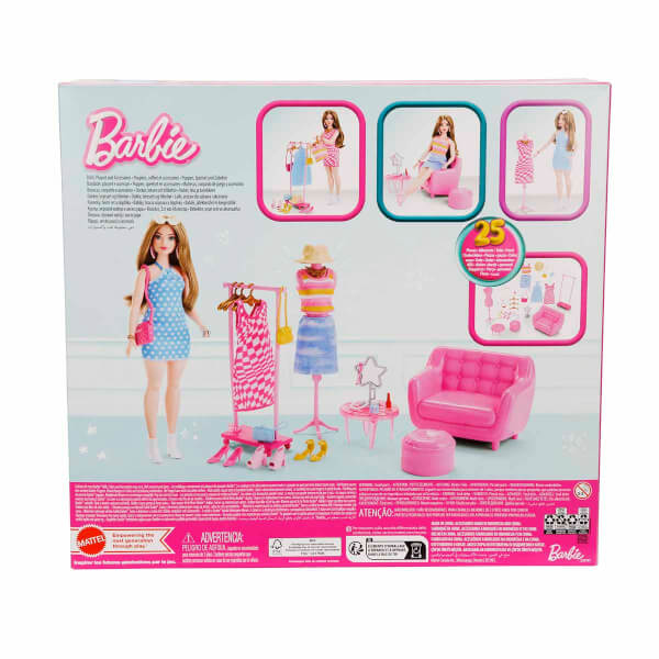 Barbie'nin Kıyafet ve Aksesuar Askısı Oyun Seti HPL78