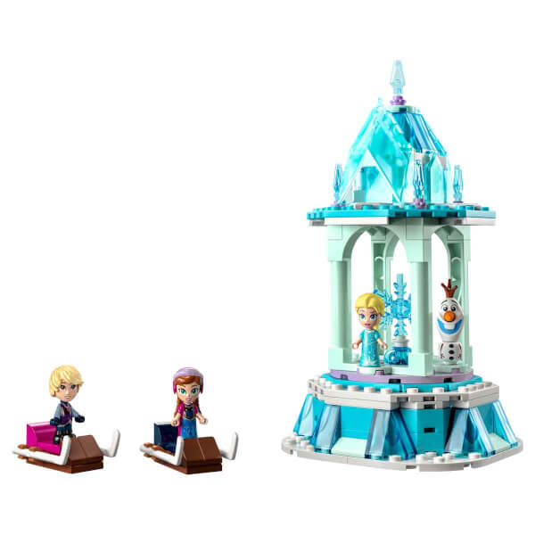 LEGO® ǀ Disney Anna ve Elsa'nın Sihirli Atlıkarıncası 43218 - 6 Yaş ve Üzeri Çocuklar için Buzdan Ev ve 4 Minifigür İçeren Yaratıcı Oyuncak Yapım Seti (175 Parça)