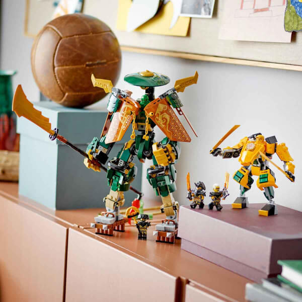  LEGO NINJAGO Lloyd ve Arin'in Ninja Ekibi Robotları 71794 - 9 Yaş ve Üzeri Çocuklar için 2 Savaş Robotu İçeren Yaratıcı Oyuncak Yapım Seti (764 Parça)