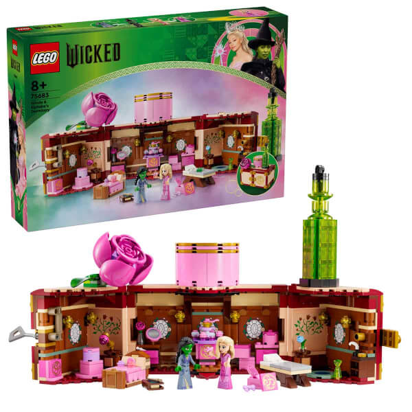 LEGO Wicked Glinda ve Elphaba’nın Yurdu 75683 - 8 Yaş ve Üzeri Çocuklar için 2 Mini Bebek İçeren Fantastik Oyuncak Yapım Seti (740 Parça)