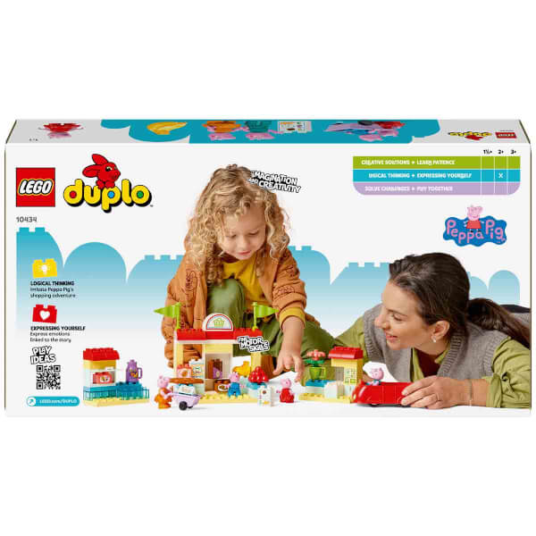 LEGO DUPLO Peppa Pig Süpermarket 10434 - 2 Yaş ve Üzeri Çocuklar için Peppa Pig Minifigürü İçeren Eğitici Oyuncak Yapım Seti (70 Parça)