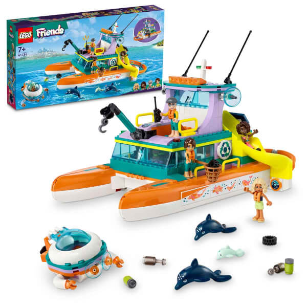 LEGO Friends Deniz Kurtarma Teknesi 41734 - Yaratıcı Oyunları ve Deniz Canlıları Hikayelerini Seven 7 Yaş ve Üzeri Çocuklar için Yaratıcı Oyuncak Yapım Seti (717 Parça)