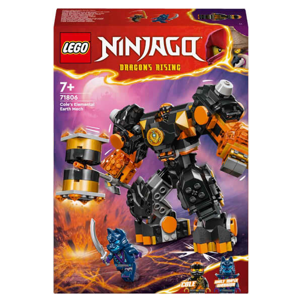 LEGO® NINJAGO® Cole'un Toprak Elementi Robotu 71806 - 7 Yaş ve Üzeri Çocuklar için Aksiyon Figürü İçeren Yaratıcı Oyuncak Yapım seti (235 Parça)