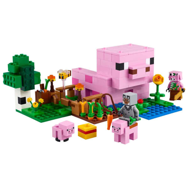 LEGO Minecraft Yavru Domuz Evi 21268 - 7 Yaş ve Üzeri Macera Oyunları Seven Çocuklar için Yaratıcı Oyuncak Yapım Seti (238 Parça)