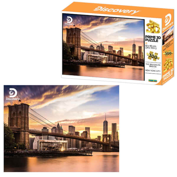 Prime 3D 300 Parça 3D Puzzle: Discovery Brooklyn Köprüsü