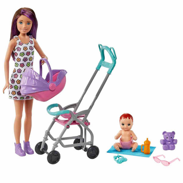 Barbie Skipper Bebek Bakıcılığı Bebek Arabalı Oyun Seti GXT34