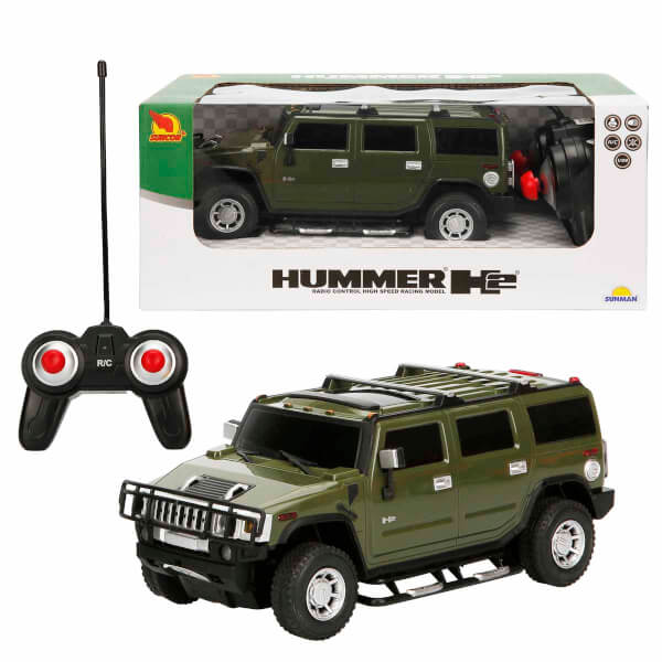 1:24 Hummer H2 Işıklı Uzaktan Kumandalı Araba  - Yeşil Araba