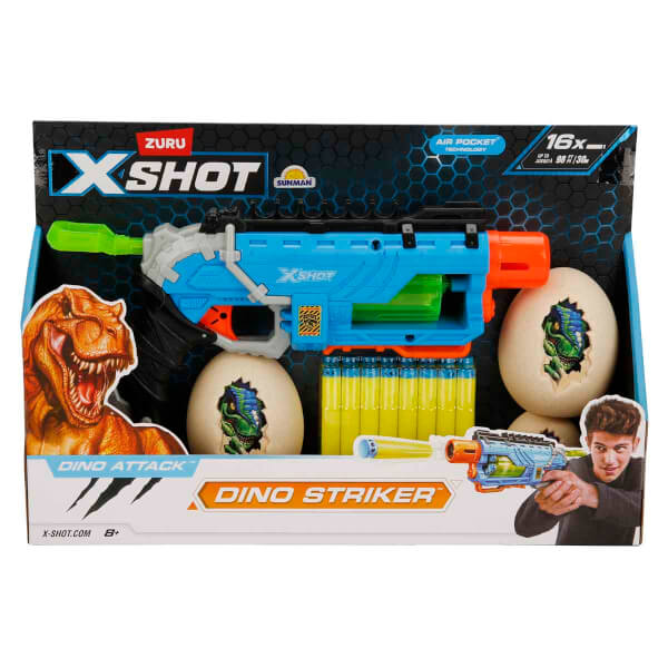 X-Shot Dino Attack Dino Striker 16 Mermili Sünger Dart Atan Silah 32 cm