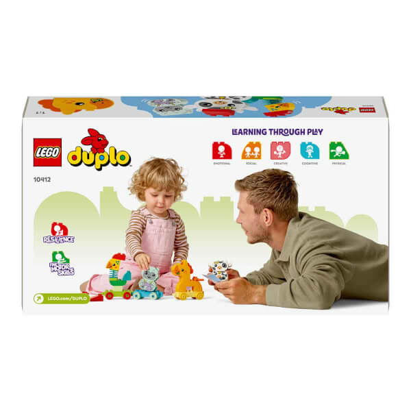 LEGO DUPLO İlk Hayvan Trenim 10412 - 1 Buçuk Yaş ve Üzeri Çocuklar için Tekerlekli Oyuncak Tren İçeren Eğitici Yapım Seti (19 Parça)