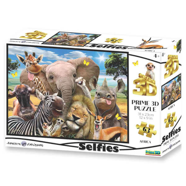 63 Parça 3D Puzzle: Afrika Selfie