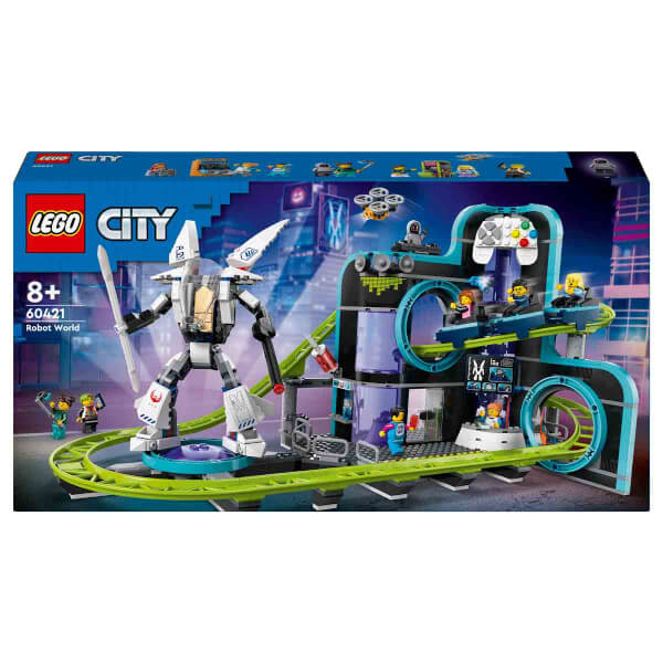 LEGO City Robot Dünyası Hız Treni Parkı 60421 - 8 Yaş ve Üzeri Çocuklar için Yaratıcı Oyuncak Yapım Seti (986 Parça)