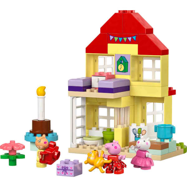 LEGO DUPLO Peppa Pig Doğum Günü Evi 10433 - 2 Yaş ve Üzeri Çocuklar için Peppa Pig Minifigürü İçeren Eğitici Oyuncak Yapım Seti (59 Parça)