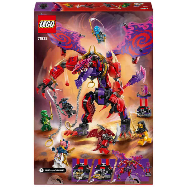 LEGO NINJAGO Thunderfang Kaos Ejderhası 71832 - 8 Yaş ve Üzeri Çocuklar için 6 Ninja Minifigürü İçeren Yaratıcı Oyuncak Yapım Seti (668 Parça)